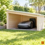 Eine Mähroboter-Garage selber bauen mit Bauplan, Maßen und Lüftung